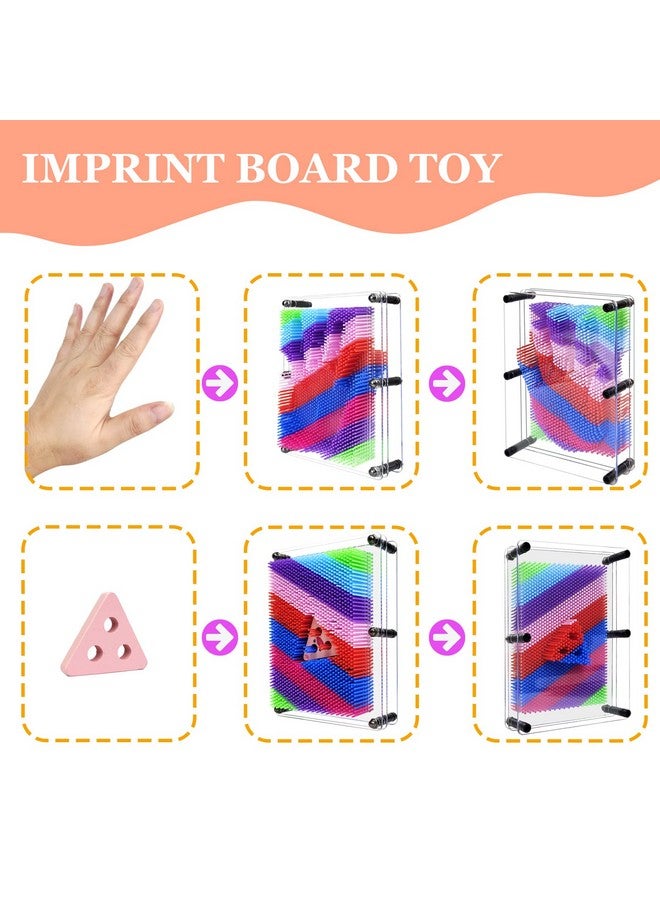 MICKYU Large Rainbow 3D Pin Art Sensory Toys, Desk Sculpture Board Games Autism Toys for Kids 8-12, Gifts for Autistic Children - Image 2