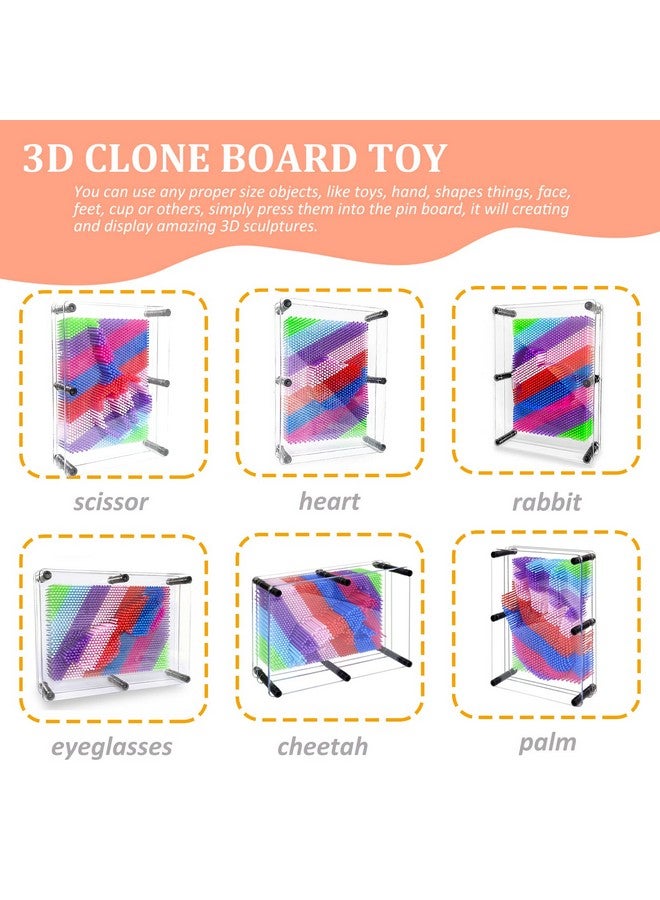 MICKYU Large Rainbow 3D Pin Art Sensory Toys, Desk Sculpture Board Games Autism Toys for Kids 8-12, Gifts for Autistic Children - Image 3