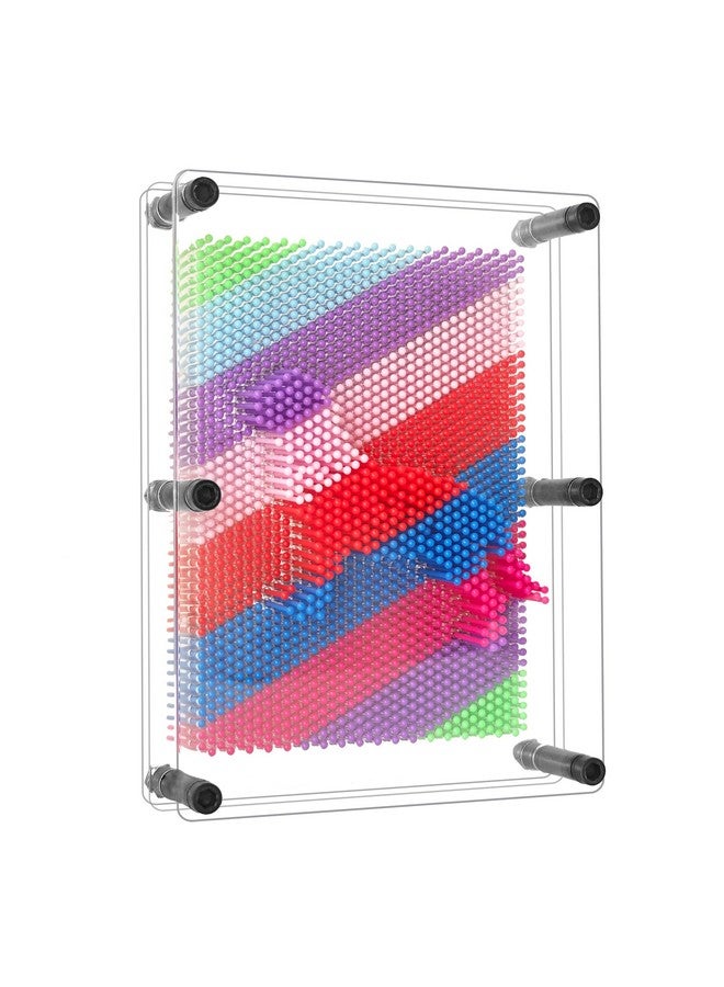 MICKYU Large Rainbow 3D Pin Art Sensory Toys, Desk Sculpture Board Games Autism Toys for Kids 8-12, Gifts for Autistic Children - Image 1