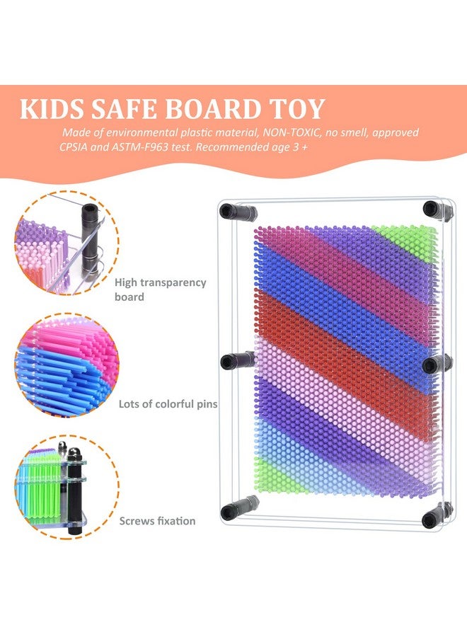 MICKYU Large Rainbow 3D Pin Art Sensory Toys, Desk Sculpture Board Games Autism Toys for Kids 8-12, Gifts for Autistic Children - Image 4