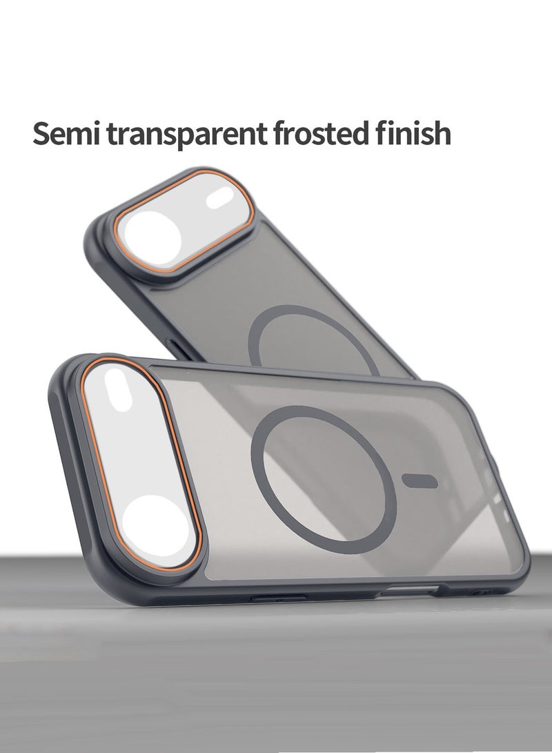 Wtech Apple iPhone Air 5G 2025 Hybrid Matte Translucent Back Cover Shockproof Hard PC Strong Magnetic Adsorption Case Cover (MCMPMN) - Grey - Image 4