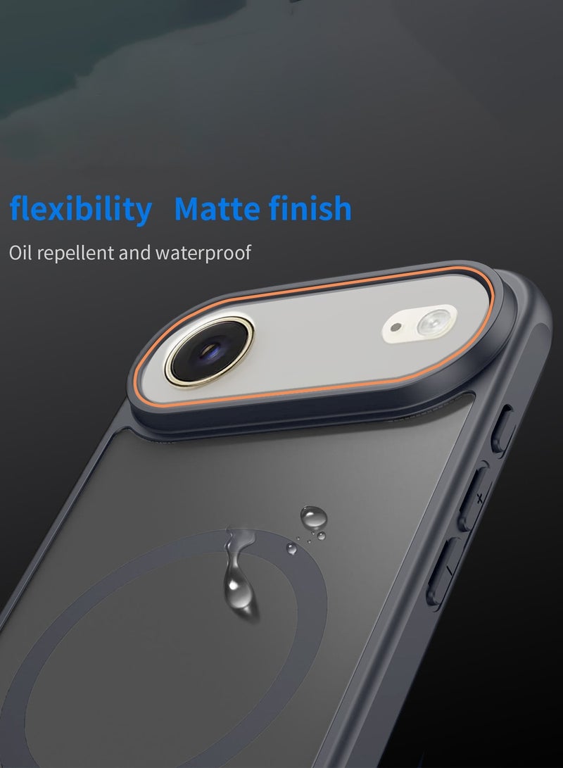 Wtech Apple iPhone Air 5G 2025 Hybrid Matte Translucent Back Cover Shockproof Hard PC Strong Magnetic Adsorption Case Cover (MCMPMN) - Grey - Image 3