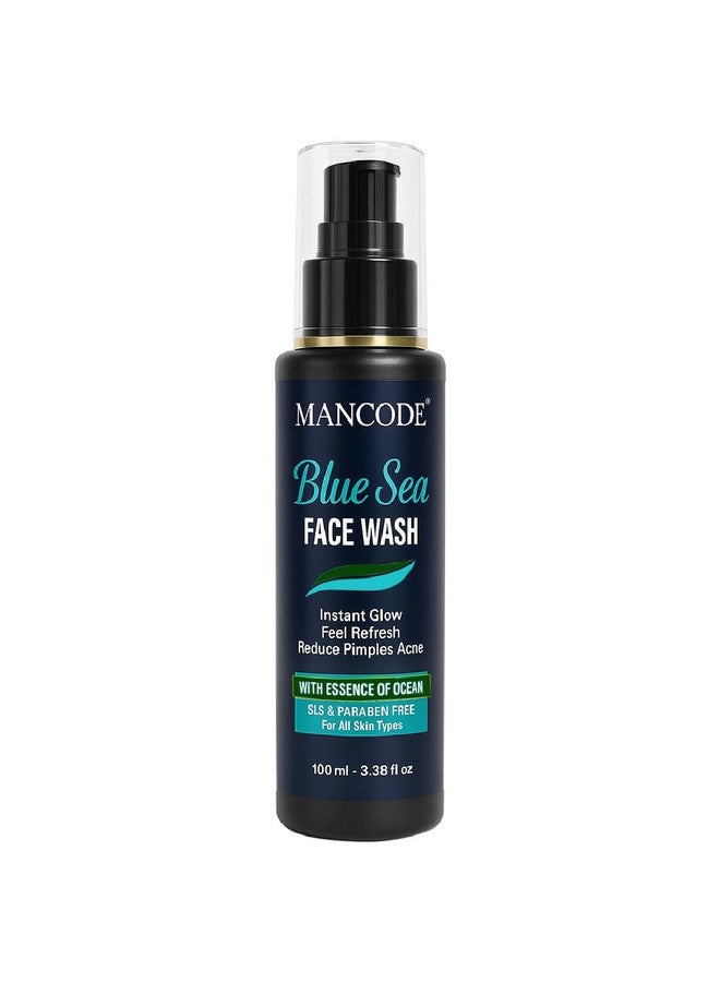 MAN CODE Mancode Blue Sea Face Wash-100ml | Instant Glow & Refreshing Feel | Reduces Pimples & Acne | Enriched with Ocean Essence | Paraben-Free, Gentle Formula for All Skin Types | Deep Cleansing - Image 1