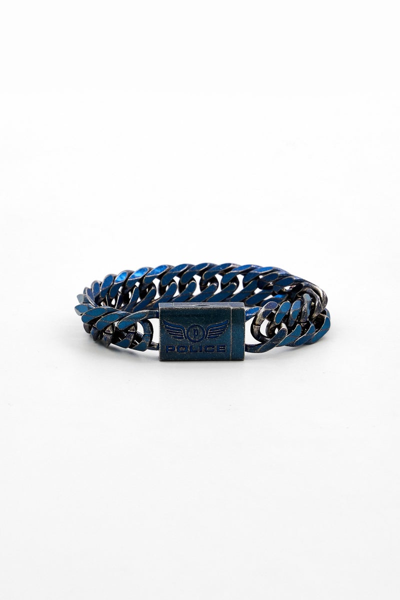 POLICE Men Proof Cuban Link Chain Bracelets, Blue - Image 3