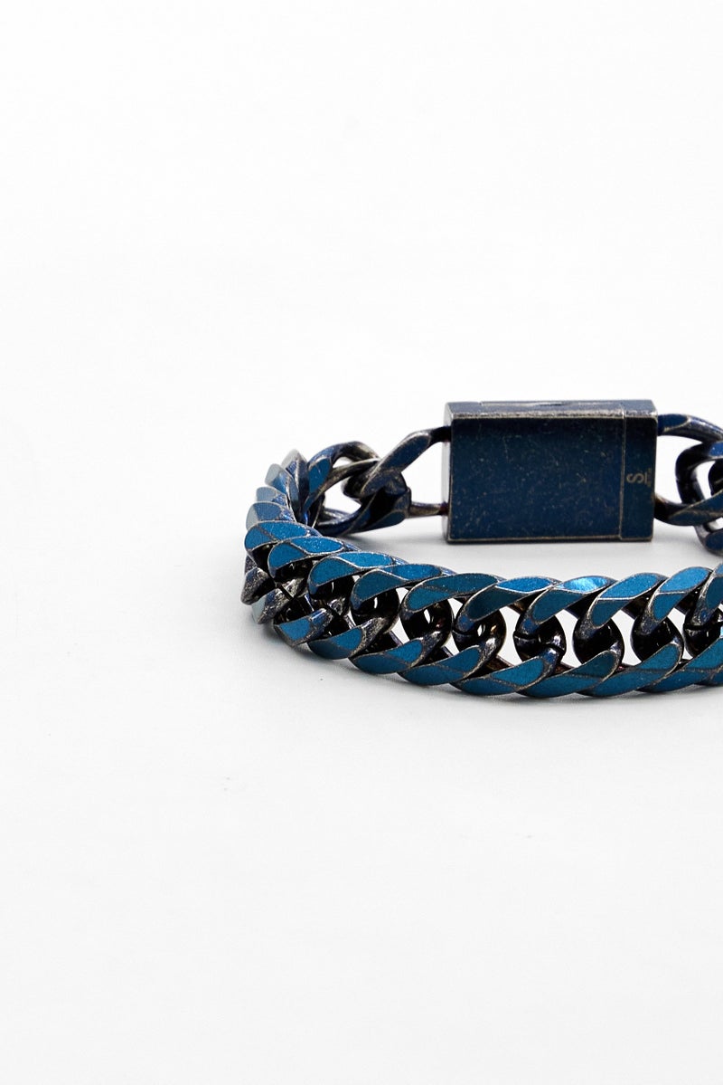 POLICE Men Proof Cuban Link Chain Bracelets, Blue - Image 4