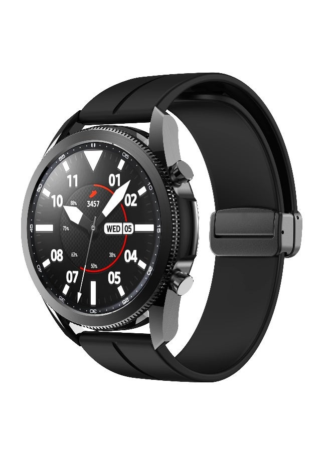 NIBEMINENT 22MM Straps Compatible with Huawei Watch GT5(46MM)/GT4(46MM)/GT3(46MM)/GT3 Pro(46MM)/GT2(46MM)/GT2e(46MM)/GT/GT Runner,Huawei Watch 4/4 Pro/3/3 Pro,Honor Watch 4 Pro/GS3/Magic Watch 2,Soft Silicone Band With Magnetic Buckle for Men,Women,Black  - Image 1