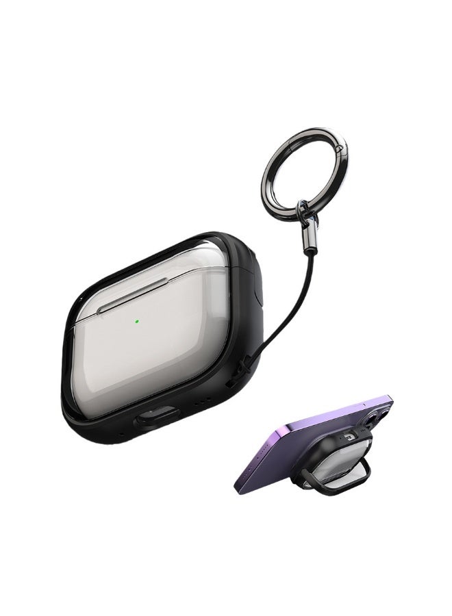 NIBEMINENT AirPods Pro 2 Bluetooth Headset Transparent Protective Cover, Shockproof Lock Buckle Cover, Front Led Visible  - Image 2