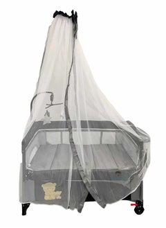 BABYCARA Multi-Purpose Nursery Playpen Foldable Cot And Diaper Changer Baby Bed with Carry Bag, Mosquito Net, Hanging Toys 110x70  - Image 3
