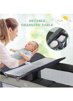 BABYCARA Multi-Purpose Nursery Playpen Foldable Cot And Diaper Changer Baby Bed with Carry Bag, Mosquito Net, Hanging Toys 110x70  - Image 5