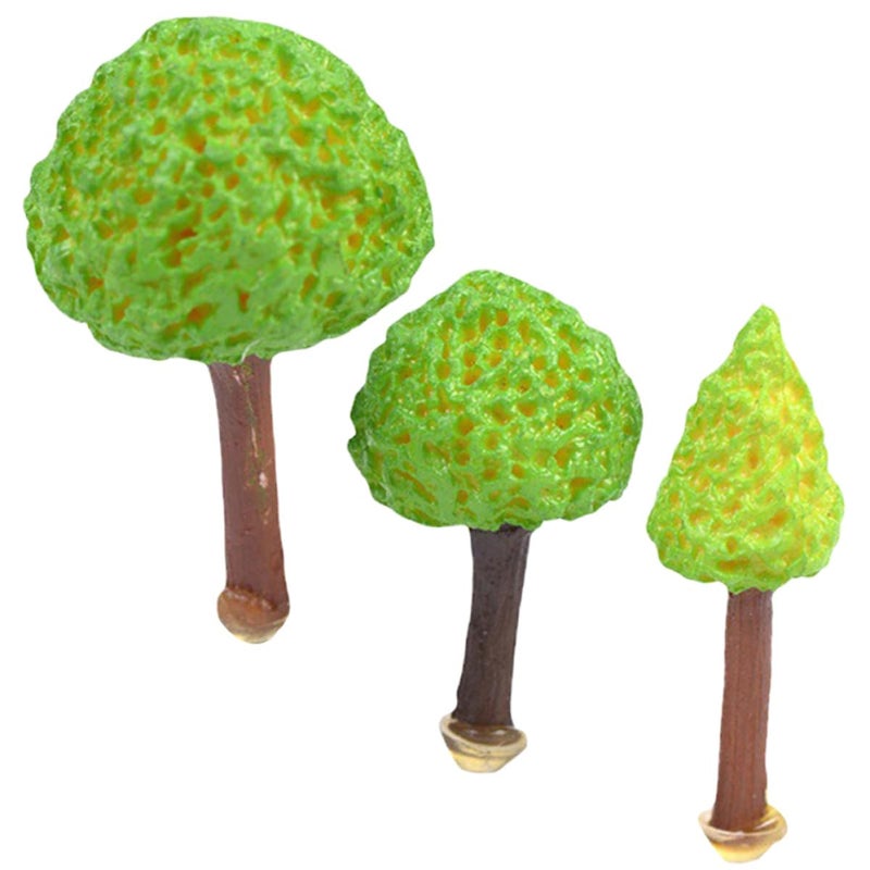 Resin Miniature Tree Figurines Bonsai Decor Set Of 3 Sizes For Garden Patio Micro Landscape - Image 2