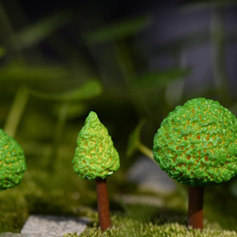 Resin Miniature Tree Figurines Bonsai Decor Set Of 3 Sizes For Garden Patio Micro Landscape - Image 5