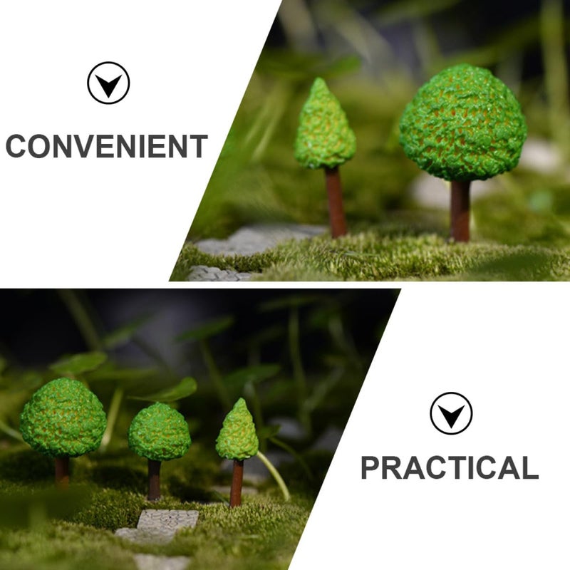 Resin Miniature Tree Figurines Bonsai Decor Set Of 3 Sizes For Garden Patio Micro Landscape - Image 4