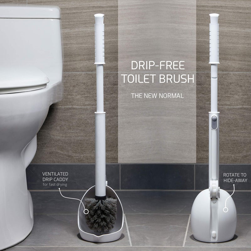 ELYPRO Toilet Brush with Holder â€“ Drip-Free Hygienic Bathroom Scrubber with No-Drip Caddy, Built-in Spout, Fast-Drying Ventilated Design, Compact Toilet Cleaner for RV, Boat, Home â€“ White - Image 5