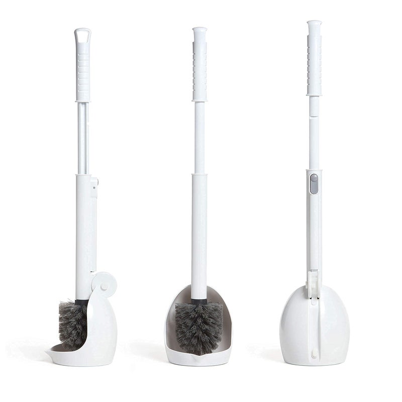 ELYPRO Toilet Brush with Holder â€“ Drip-Free Hygienic Bathroom Scrubber with No-Drip Caddy, Built-in Spout, Fast-Drying Ventilated Design, Compact Toilet Cleaner for RV, Boat, Home â€“ White - Image 3