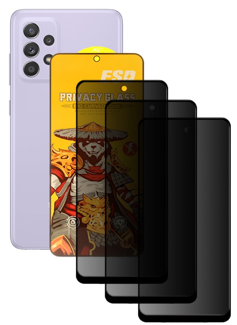 ESD 3 Pieces Tempered Dustproof Privacy Glass Screen Protector Compatible For Samsung Galaxy A52s - Image 1