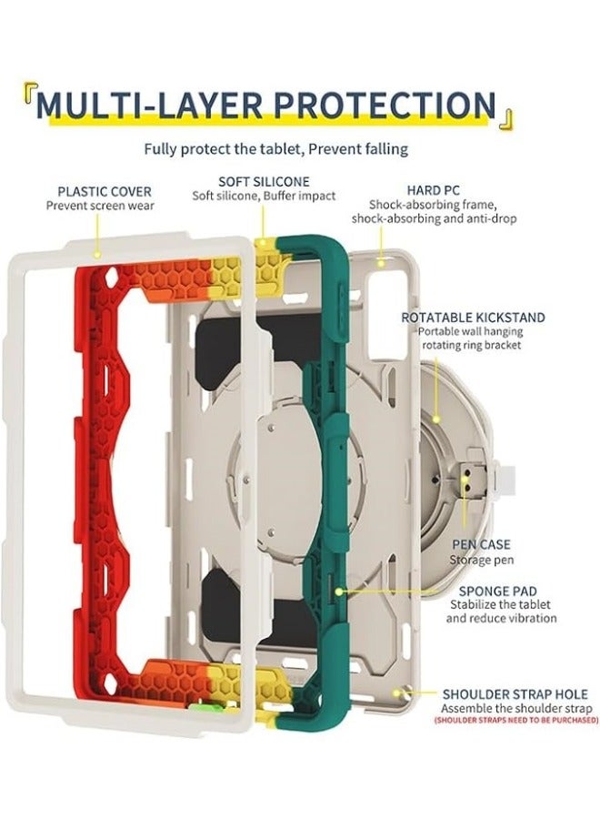 Kids Case Compatible with Redmi Pad SE 11 inch 2023,360° Rotatable Handle Stand Case 3-in-1 Drop-Proof,Shoulder Strap Tablet PC Case Cover - Image 2