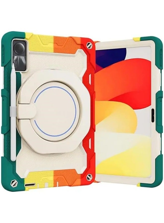 Kids Case Compatible with Redmi Pad SE 11 inch 2023,360° Rotatable Handle Stand Case 3-in-1 Drop-Proof,Shoulder Strap Tablet PC Case Cover - Image 1