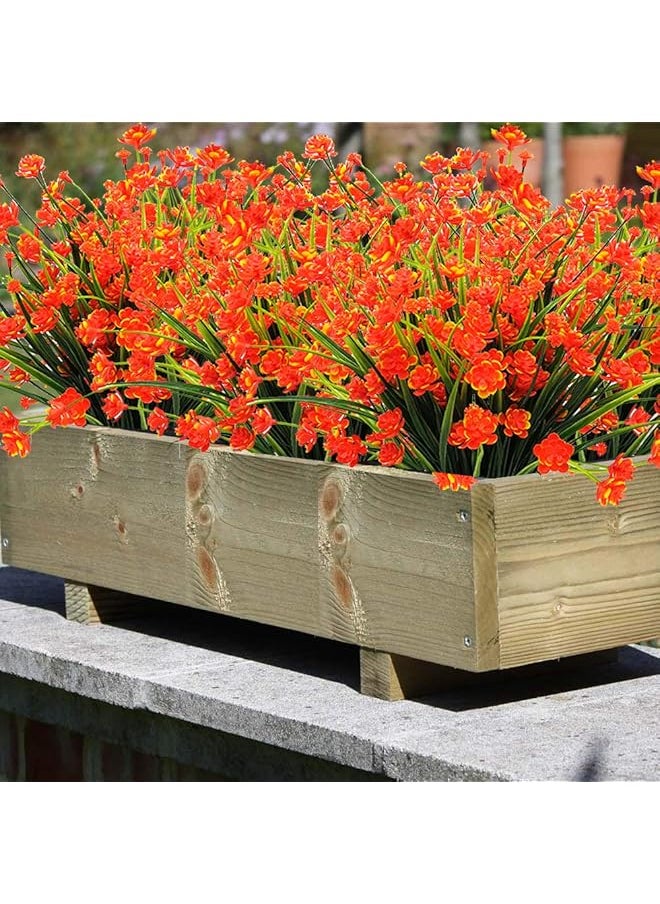 erorex 10 Bundles Artificial Daffodil Outdoors Flowers Orange  - Image 3