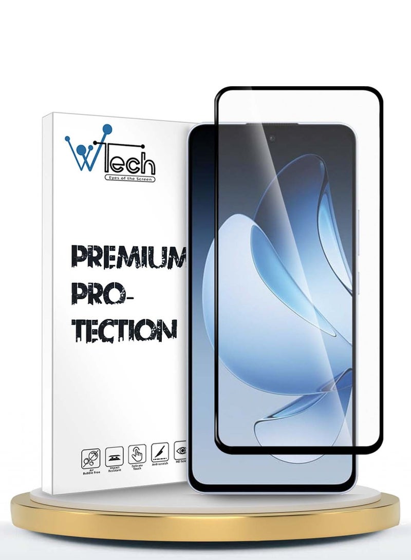 Wtech Oppo Reno13 5G 2024 Premium E2E Series Full Glue Full Cover Tempered Glass Screen Protector (MSGECN) - Clear/Black - Image 1