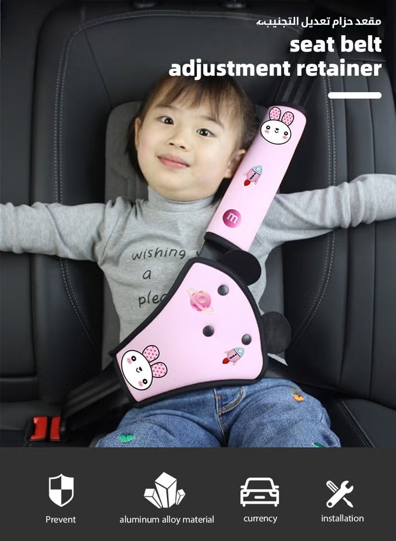 HOOKOR Children Car Seat Belt Adjuster＆Covers, Kids Seatbelt Cover Pads for Neck Support, Toddler Safety Shoulder Positioner, Head-Rest Seatbelt Pillow for Travel＆Driving, Set of 2 - Image 2