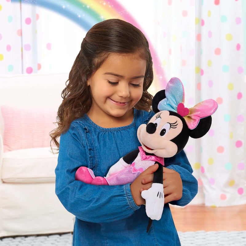 Minnie Disney Junior Minnie Mouse Sparkle and Sing Minnie Mouse, Large 13 Inch Feature Plush with Lights and Sounds, Kids Toys for Ages 3 Up by Just Play - Image 2
