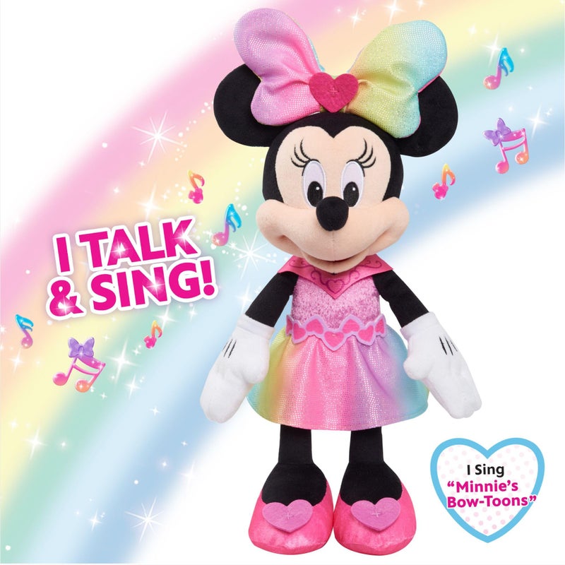 Minnie Disney Junior Minnie Mouse Sparkle and Sing Minnie Mouse, Large 13 Inch Feature Plush with Lights and Sounds, Kids Toys for Ages 3 Up by Just Play - Image 4