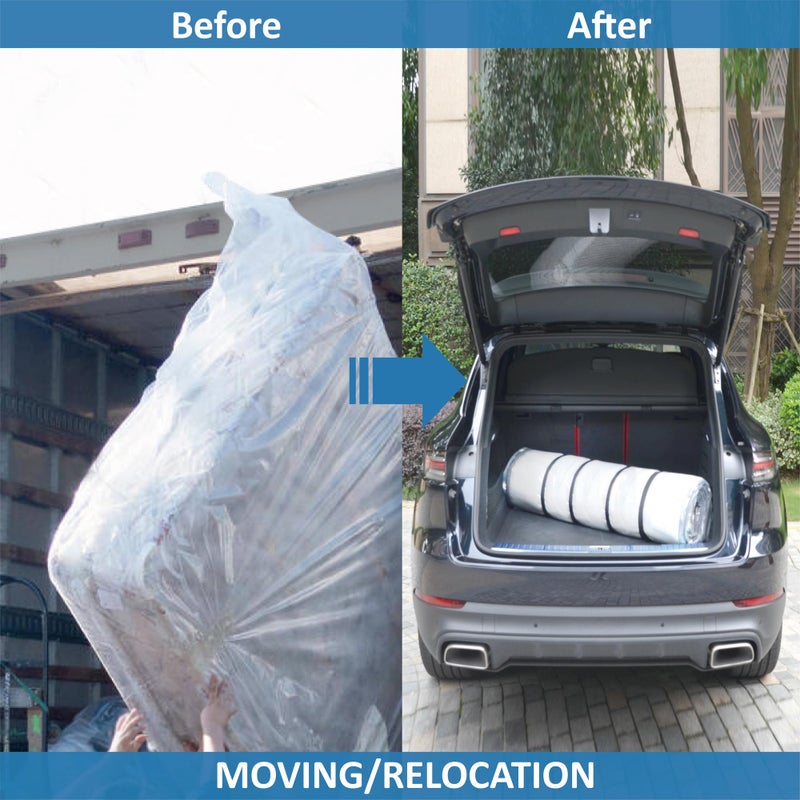 Storage Logic Twin/Twin XL Foam Mattress Vacuum Bag for Moving, Mattress Vacuum Seal Storage Bag with Straps - Image 3