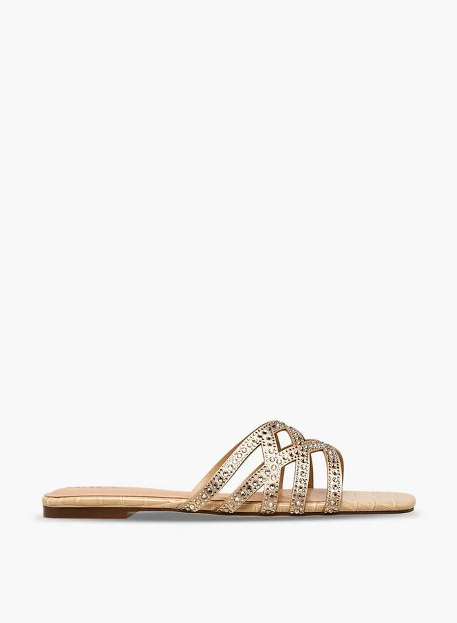 Celeste BEIGE Women Embellished Flat Sandals for Women | Best Price UAE