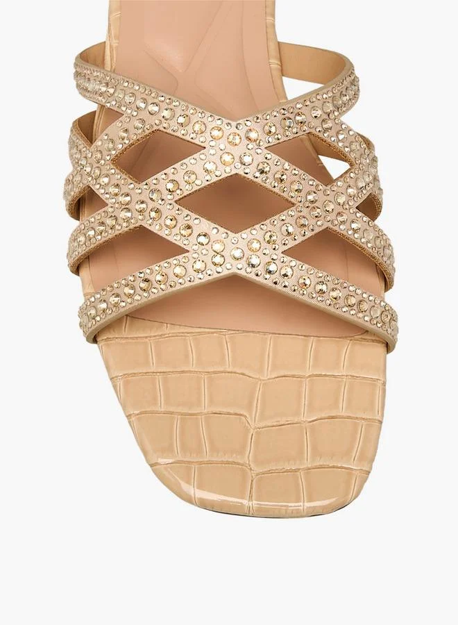 Celeste BEIGE Women Embellished Flat Sandals for Women | Best Price UAE