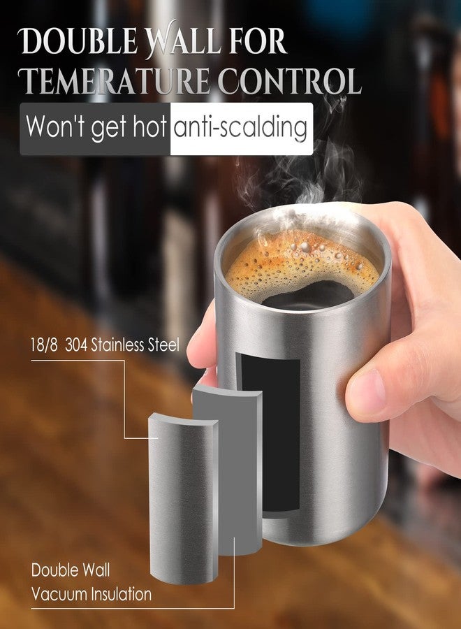 زوبيل مجموعة زوبيل من 8 قطع من أكواب الويسكي المصنوعة من الفولاذ المقاوم للصدأ، سعة 6.8 أونصة، أكواب معدنية معزولة بجدار مزدوج، هدايا ويسكي للرجال، الزوج، الأب، الحبيب - Image 4