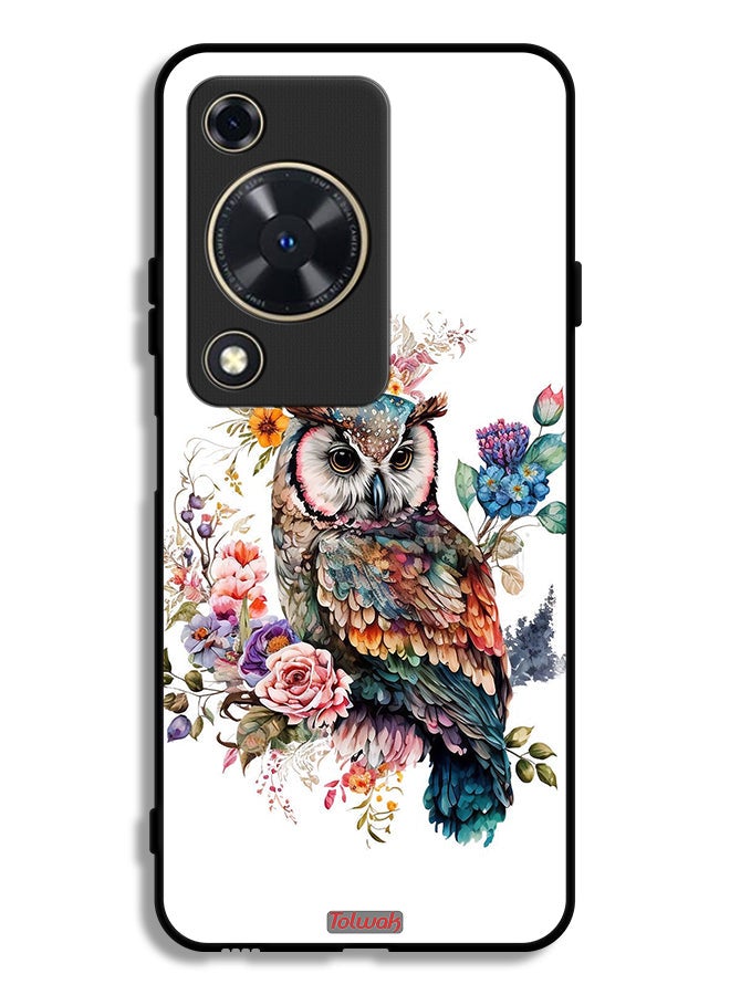 Tolwak Huawei Nova Y63 Protective Case Cover Owl Abstract Art