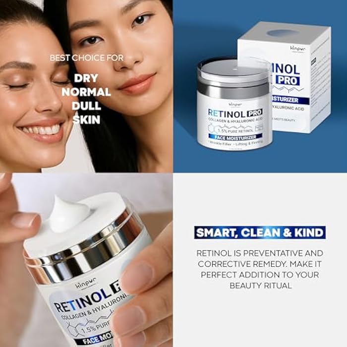 KINPUR ORGANIC COSMETICS Retinol Face Cream – Anti-Aging Moisturizer w/ 1.5% Encapsulated Retinol, Natural Extracts, Premium Collagen & Hyaluronic, Panthenol – Firming & Hydrating Skincare for Dryness and Wrinkles 1.7fl oz - Image 5