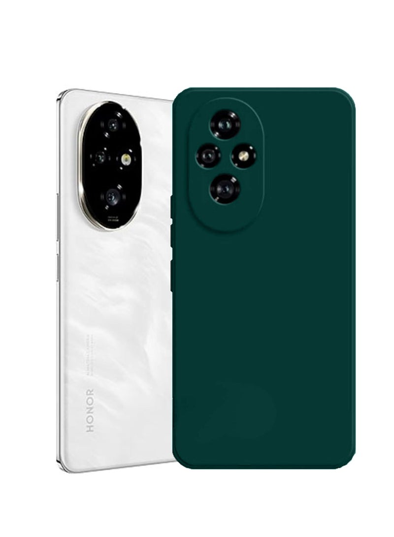Wtech Honor 200 Pro 5G 2024 Premium Liquid Silicone Case Cover Dark Green - Image 4