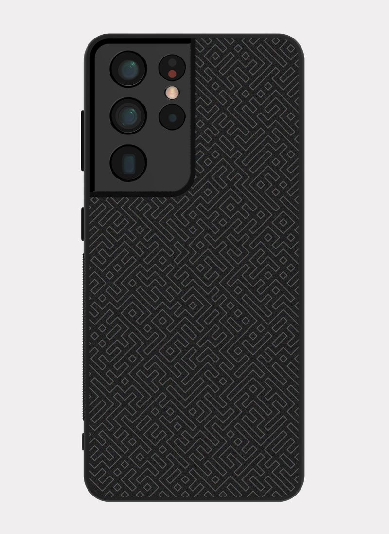 PXLAAT Samsung Galaxy S21 Ultra case cover Black Pattern  - Image 1