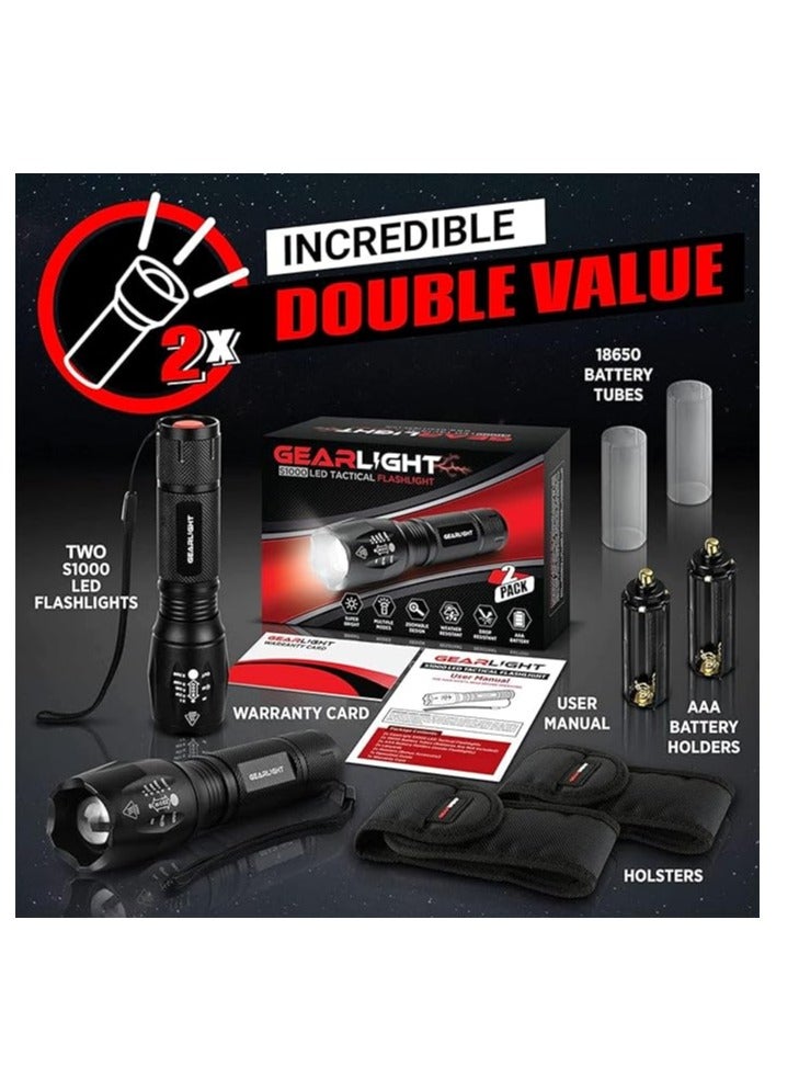 GearLight LED Flashlights - Mini Camping Flashlights with High Lumens, 5 Modes, Zoomable Beam - Powerful, Bright, and Versatile Tactical Flash Light for Outdoor and Home Use - Image 2