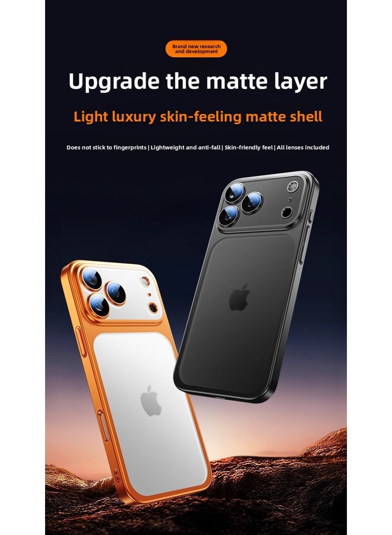 Suitable for iPhone 17 Pro frosted protective case, built-in lens film, anti drop and shockproof - Image 5