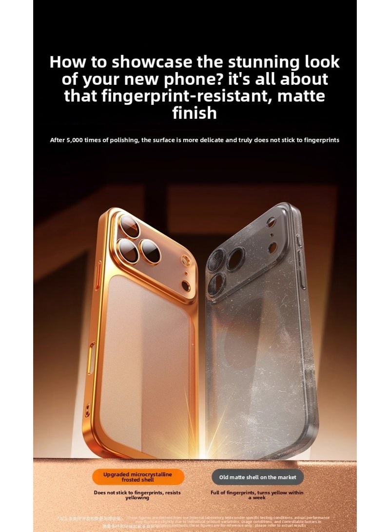 Suitable for iPhone 17 Pro frosted protective case, built-in lens film, anti drop and shockproof - Image 2