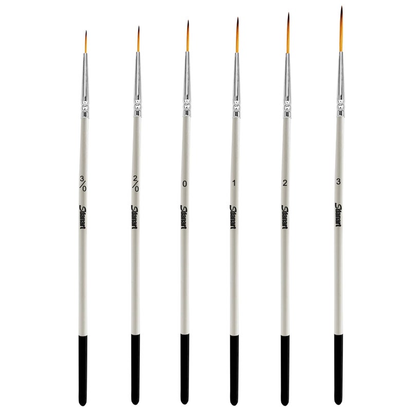 Sdanart Script Liner Paintbrush 6 PCS Highly Flexible Liner Brush Extra Long Fine Point Tip Pinstriping Scroll Outlining Brush for Acrylic Watercolor Oil Gouache - Image 1