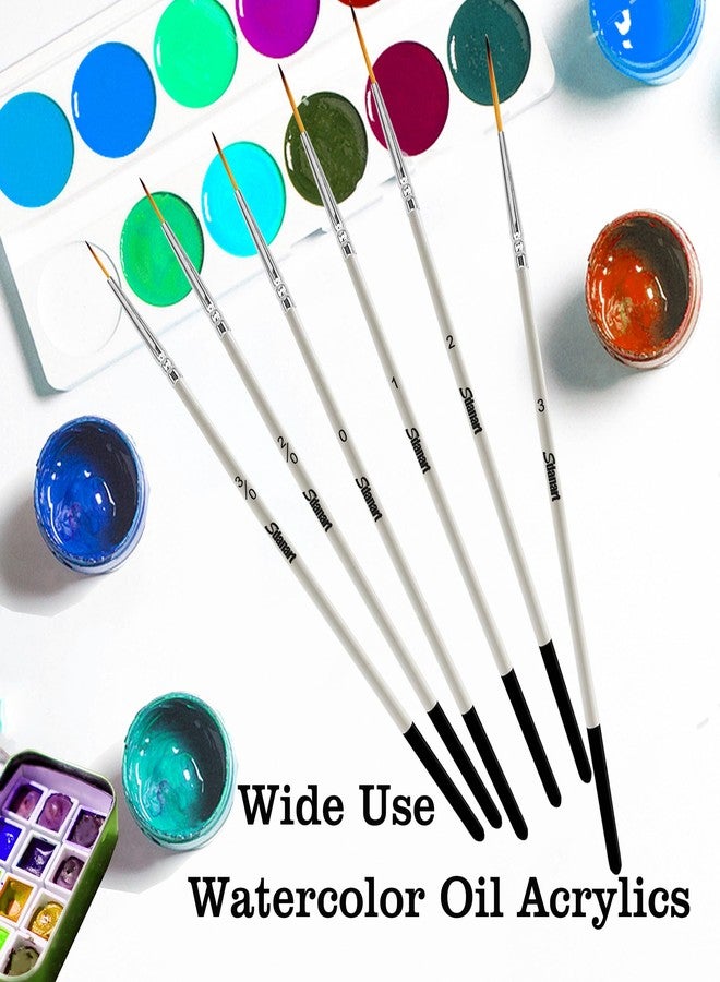 Sdanart Script Liner Paintbrush 6 PCS Highly Flexible Liner Brush Extra Long Fine Point Tip Pinstriping Scroll Outlining Brush for Acrylic Watercolor Oil Gouache - Image 4
