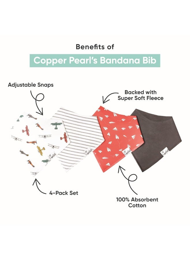 Copper Pearl 6 Pack Soft Cotton Baby Bibs for Drooling and Teething, Absorbent Drool Bibs for Baby Boy, Adjustable to Fit Newborns to Toddlers, Tons of Styles (Rider Set) - Image 2