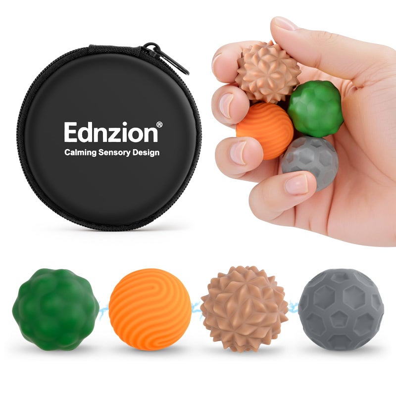 Ednzion Fidget Toys Adults 4PCS Magnetic Silicone Stress Balls for Anxiety Focus ADHD Relief Textured Sensory Desk Gadgets Stocking Stuffers or White Elephant Gifts for Men Women Teens - Image 3