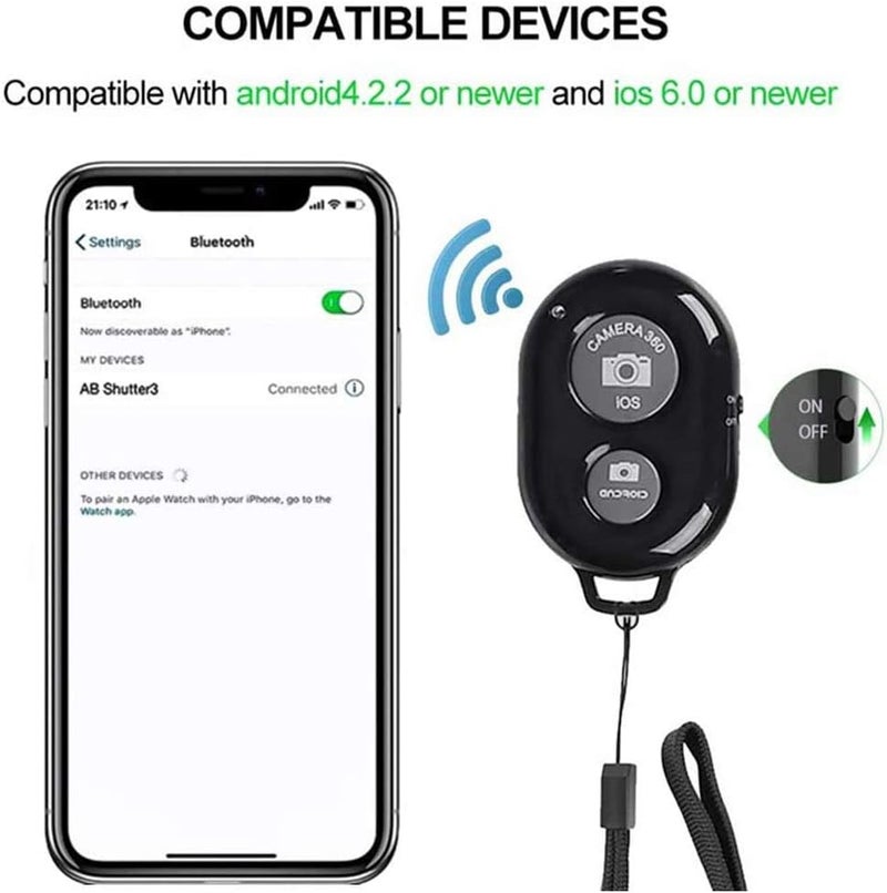 AngelReally Wireless Camera Shutter Remote Control for Smart Phones- Compatible with iOS/Android (2 Black) - Image 5