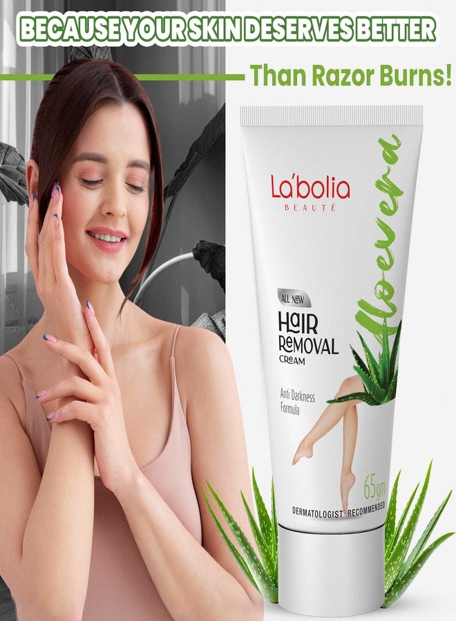 Labolia Beaute Aloevera Hair Removal Cream for Women with Anti Darkening Formula 65g (Pack of 2) | Suitable For Sensitive Skin, For Body, Legs, Underarms, Arms and Bikini Line - Image 3