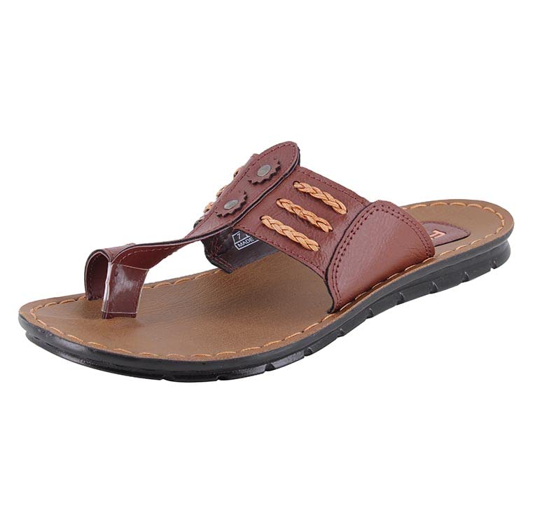 FLITE Slippers for Men/Kohlapuri Slippers for Men/Sandals For Men/Flip Flop For Men (Brown, numeric_9) - Image 1