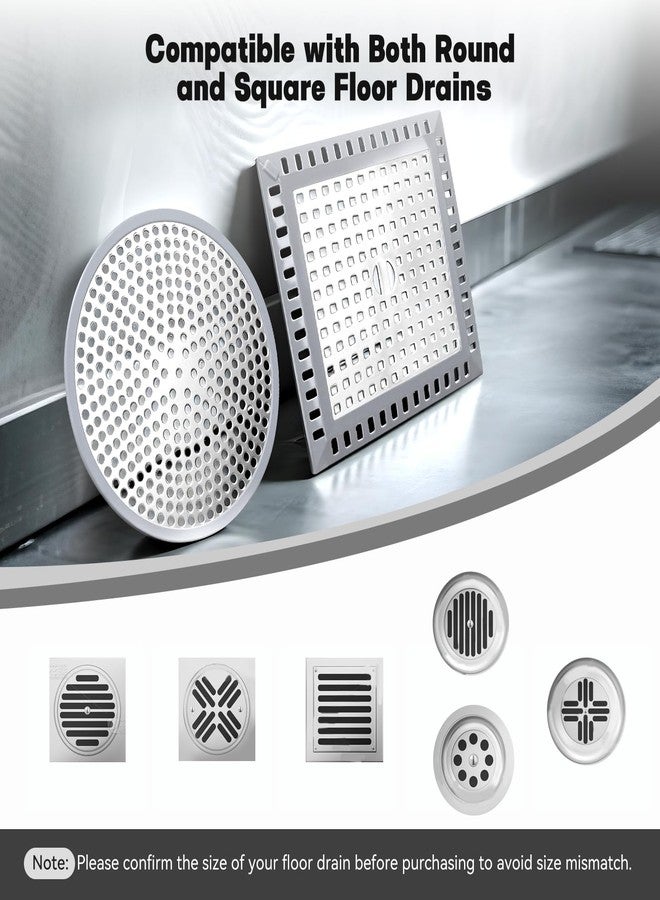 Makerfire 2PCS Shower Drain Hair Catcher, 4.72'', Flat Shower Drain Cover/Filter, Bathroom/Kitchen Sink Drain Strainer, Stainless Steel and Silicone - Image 5