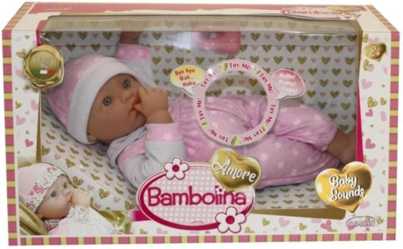 3A Dimian Bambolina Amore Baby Doll With Sounds And Accessories 36Cm,Model Bd1822, Pink
