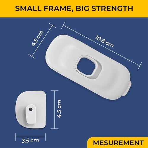BASEEFY 6 Pcs Baby Proof Cabinet Locks – Multi-Purpose Child Safety Adhesive Locks for Fridge, Cupboard, Drawer, Closet & Sliding Windows (White) - Image 5