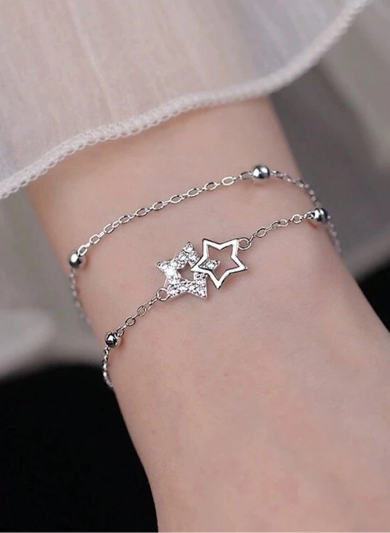 Equal Elegant Silver Stainless Steel Bracelet For Women - Image 1
