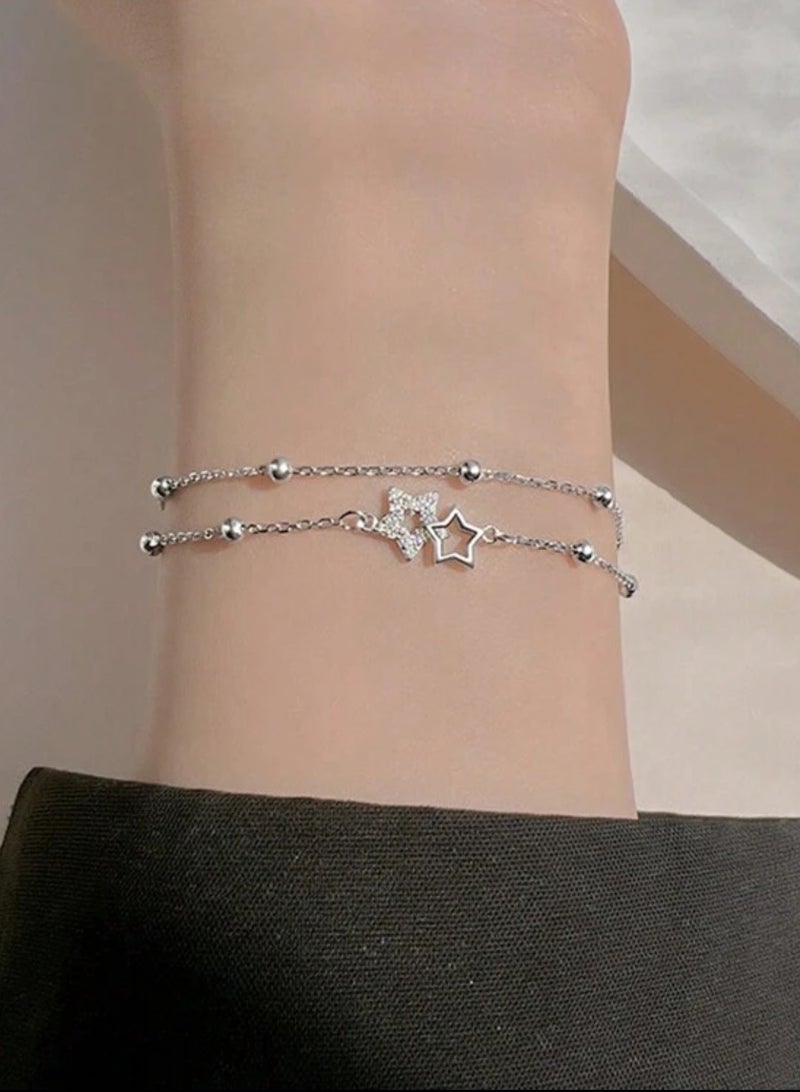 Equal Elegant Silver Stainless Steel Bracelet For Women - Image 2