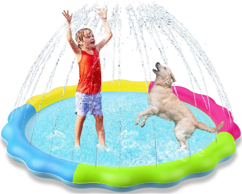 Jasonwell Kids Dog Splash Pad Sprinkler Jasonwell Non Slip Dog Sprinkler Pad Splash Pool Puppy Dogs Pool Summer Outdoor Water Toys Backyard Durable Splash Pad for Toddlers Kids Small Medium Large Dogs Pet - Image 2
